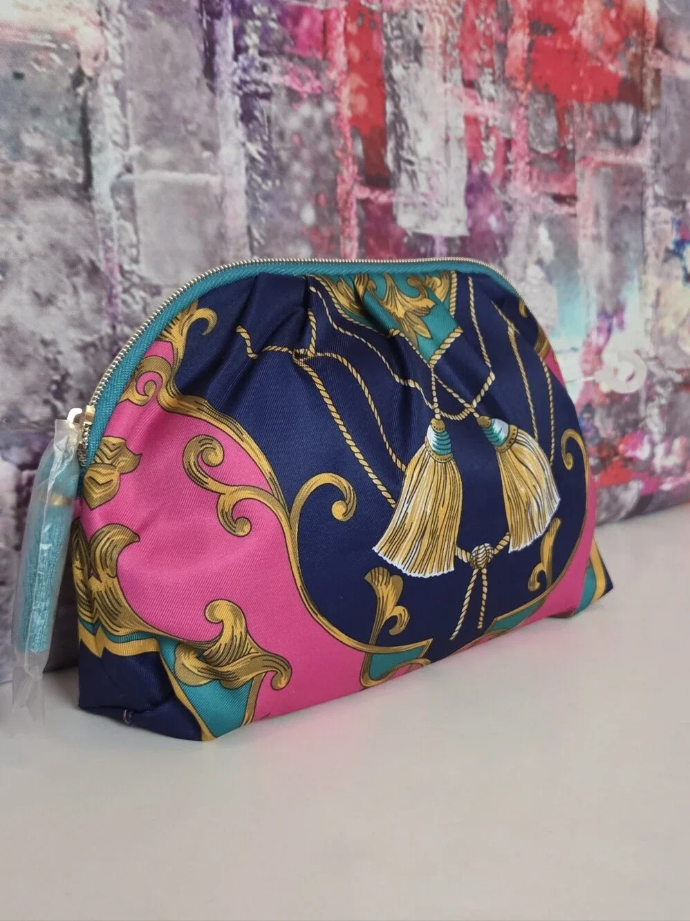 Estee Lauder Tassel Print Cosmetic Pouch NWT
